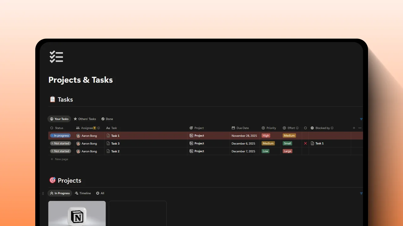 Project & Task Management system preview